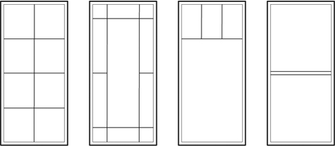 Typical patterns for Casement, Awning, Fixed Sash and Panoramic style windows