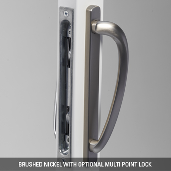 Brushed Nickel handle with optional Multi Point lock
