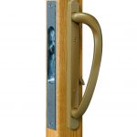 Patio Door Handle - Coppertone on wood
