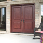 Entrance door - double door red