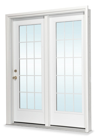 White double terrace door with decorative grilles