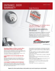 Single Residence Entrance Door Warranty US
